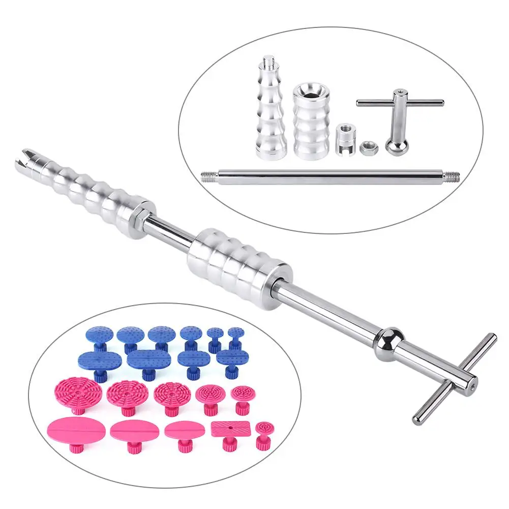 Безокрасочный ремонт вмятин, удаление града, Т-образный слайд для молотка, съемник клея, вкладки, инструменты для кузова автомобиля