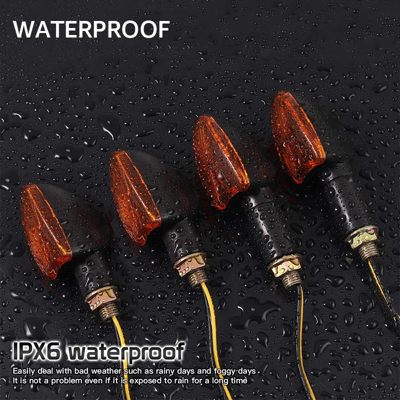 2PCS 12V LED Yellow Turn Signal Light Triangle Daytime Running Light Flashing Indicator Light Universal for Yamaha Motorcycles
