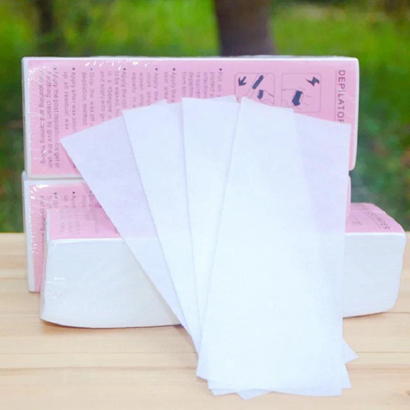 100pcs/bag Women Men Hair Removal Wax Paper Nonwoven High Quality Body Leg Arm Lip Hair Removal Epilator Wax Strip Paper Roll