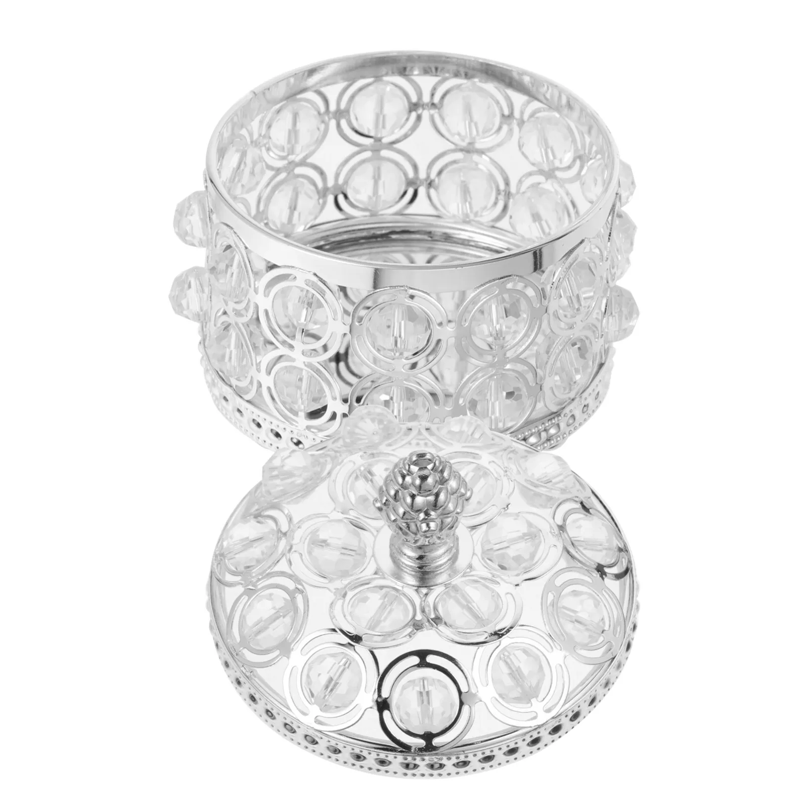 

Crystal Jewelry Storage Box Sturdy Premium Alloy Crystal Structure Creative Keepsake Box for Necklaces Rings Earrings Small