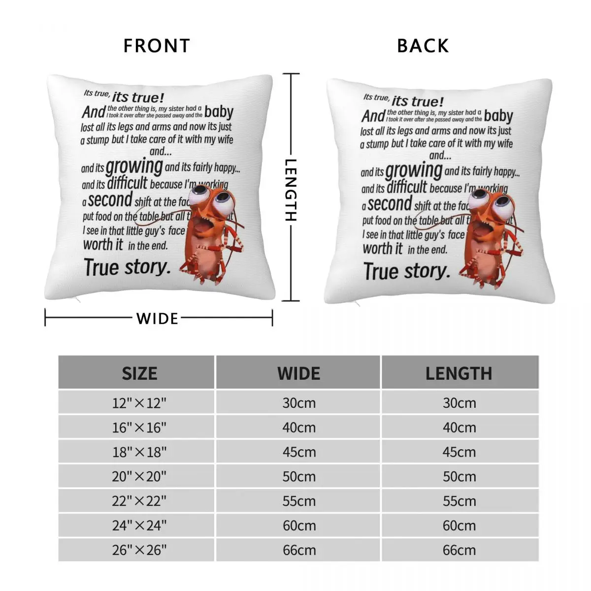 Shark Tale Squeaky Shrimp Square Pillowcase Polyester Linen Velvet Printed Zip Decor Pillow Case Car Cushion Cover