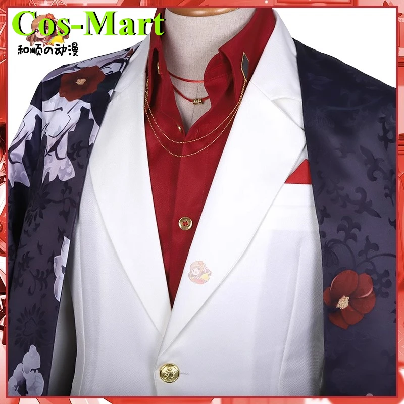 Cos-Mart Anime VTuber Vox Akuma Cosplay Costume Luxiem Half An Anniversary Uniform Male Activity Party Role Play Clothing