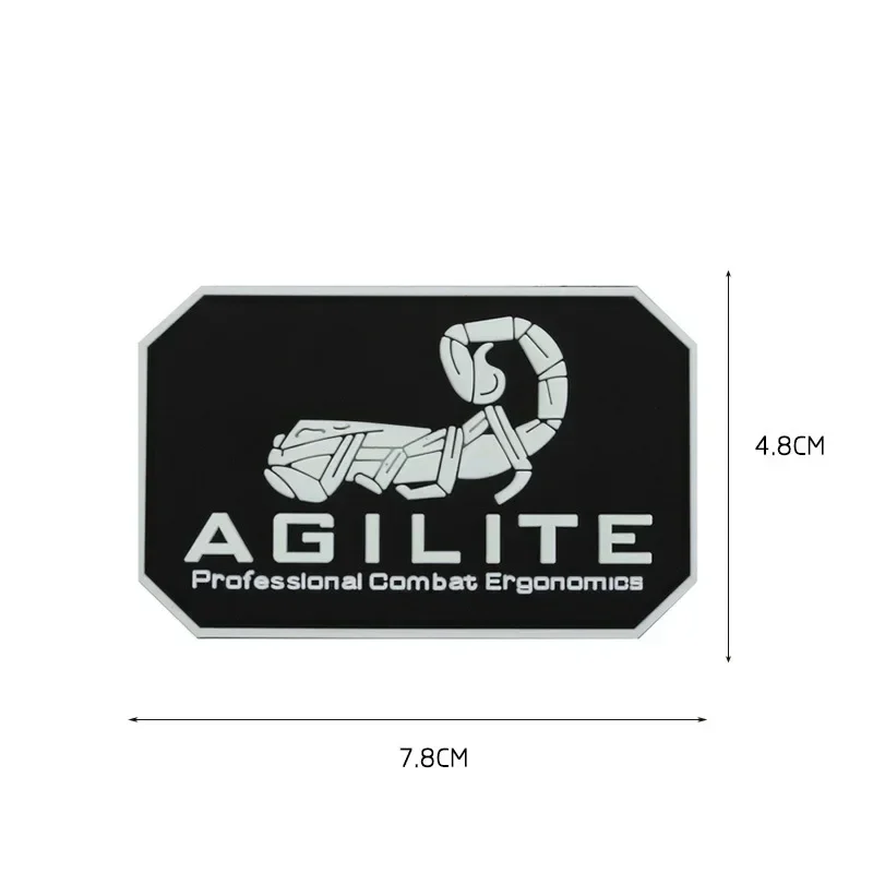 Scorpion AGILITE Patch 3D PVC Hook and Loop Luminous Light Morale Badge Armband Tactical Embroidery Backpack Appliqued Stickers