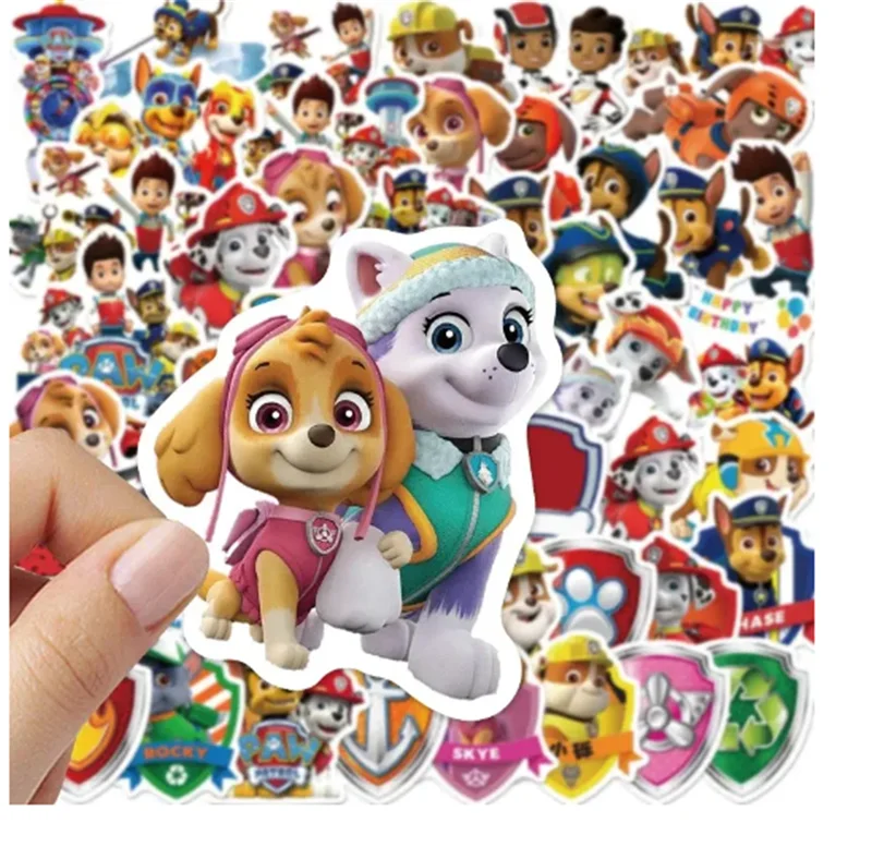 Paw Patrol – autocollants de jouets classiques pour enfants, 50 pièces, mignon, tasse d'eau pour ordinateur, guitare, bagages sans laisser de colle, autocollant étanche, DIY bricolage
