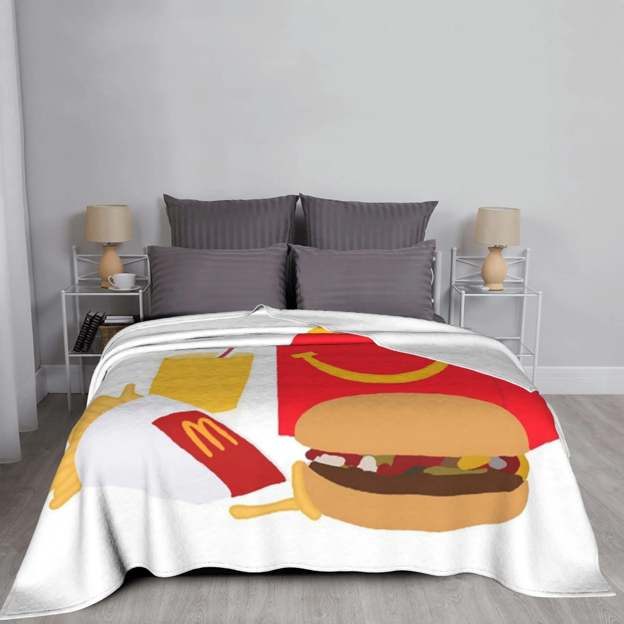 ماكدونالدز وجبة سعيدة بطانية سوبر لينة الفانيلا أريكة رمي بطانية للأريكة الفراش السفر يلقي المفرش لحاف #5