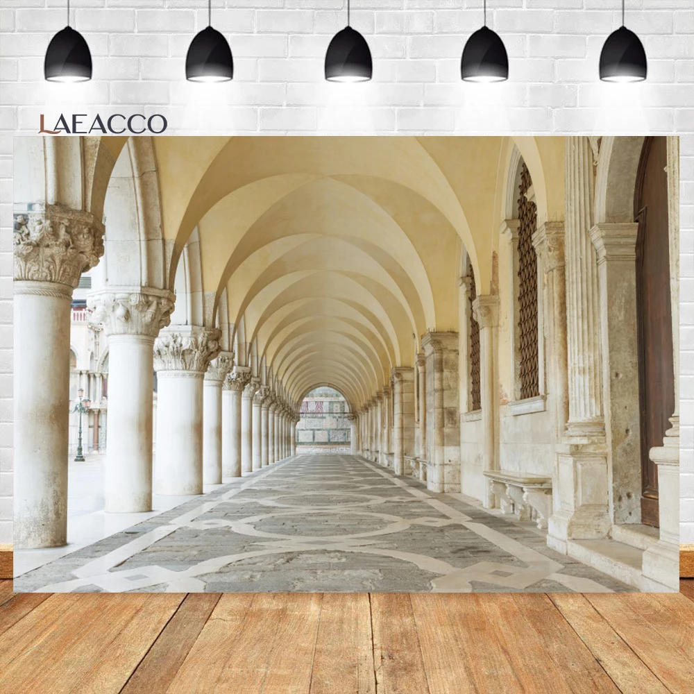 

Laeacco Vintage Palace Pillars Corridor Scenic Photography Backdrops Vinyl Backdrop Custom Backgrounds Props For Photo Studio