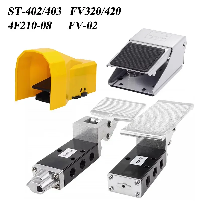 HLH FV320/420 ST-402/403 Foot Switch Pneumatic Foot Valve Cylinder Air Exchange Directional Control Valve Tool 4F210-08 FV-02 PT