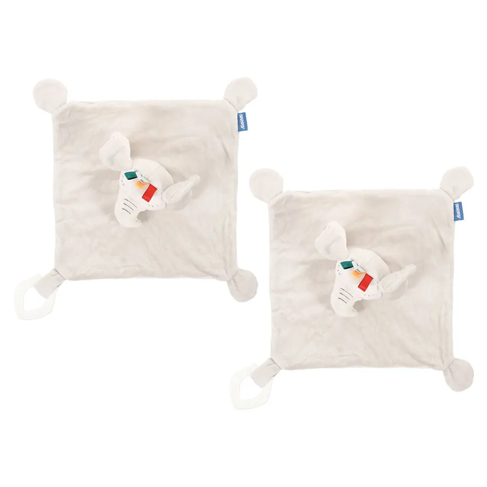 2 Pcs Baby Bib Animals for Kids Sleeping Stuffed Toys Towel Comforting Soothing Babies Biting