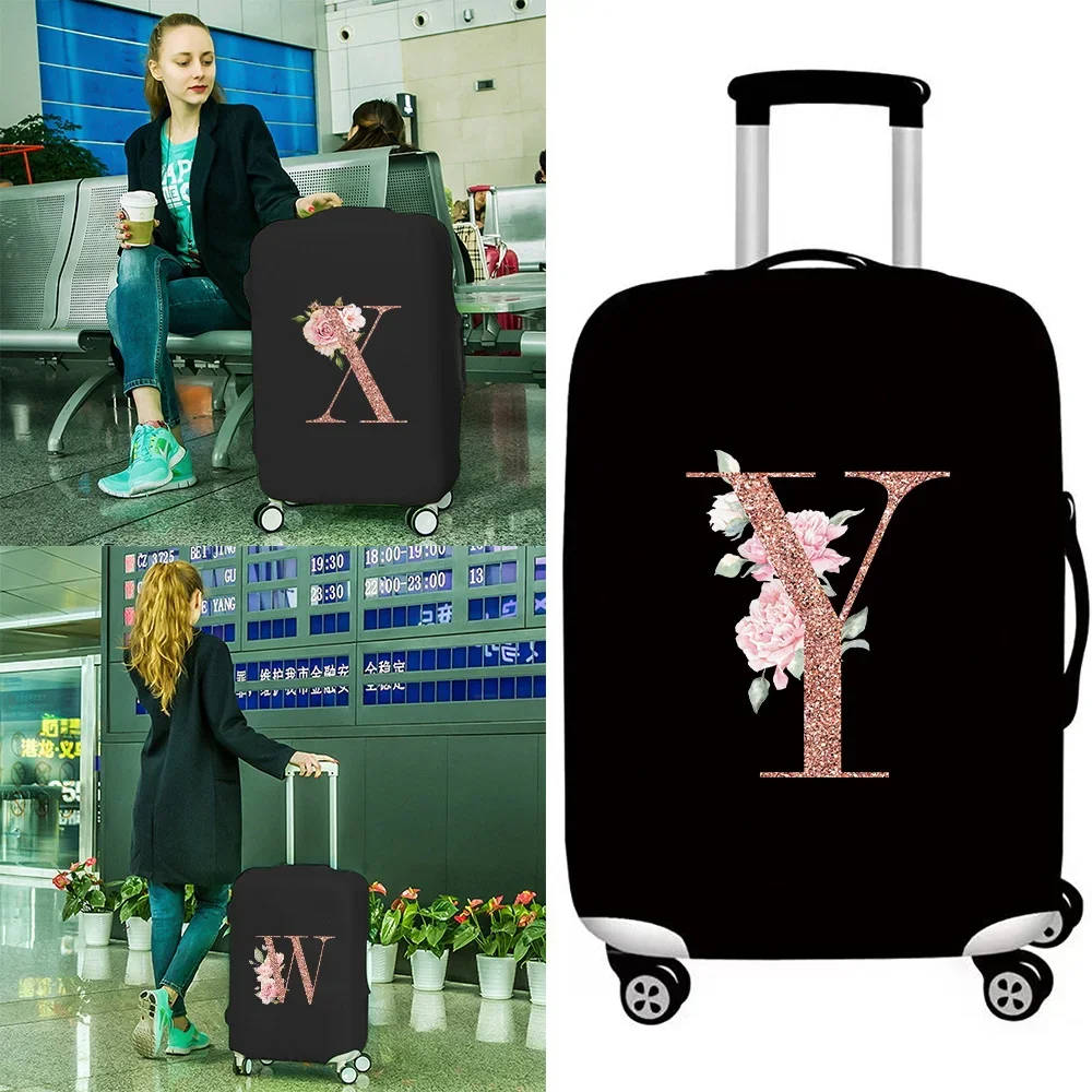 Thick Elastic Luggage Protective Cover Suit for 18-28 Inch Bag Rose Gold Print Suitcase Covers Trolley Cover Travel Accessories