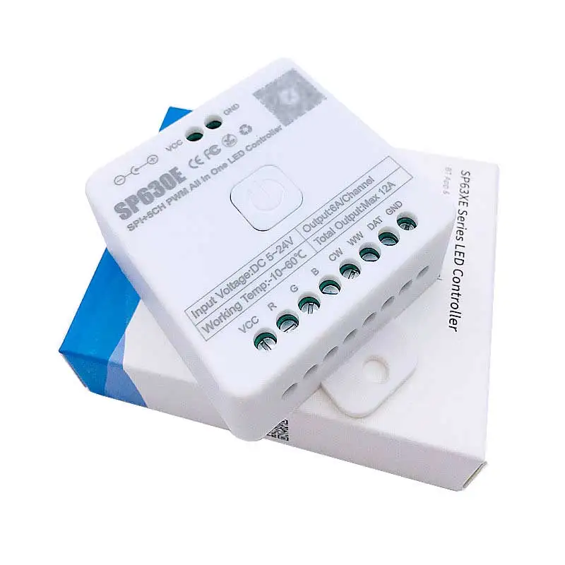 SP630E Bluetooth LED Controller Support PWM Monochrome CCT RGB RGBW RGBCCT Or SPI TTL IC Chip LED Strip WS2811 WS2812B WS2813