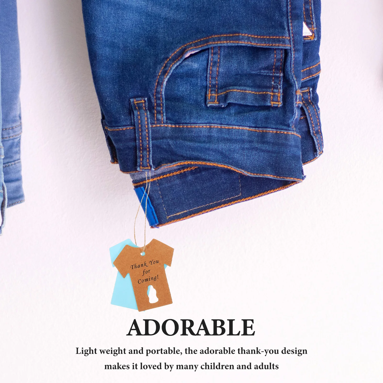 

1Set Kraft Paper Thank You Gift Tags Creative Decorative Labels for Gifts Bags Handmade Party Favor Tags Brown Strings