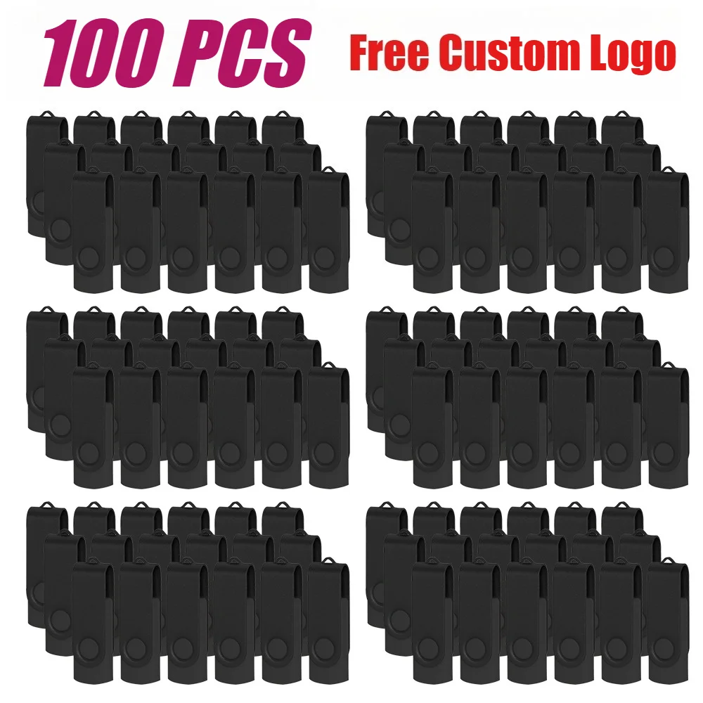 

100Pcs/lot Metal 2.0 Pen Drive Flash Drive 64GB 32GB 16GB Memory Stick Flash Disk 8GB 4GB Pendrive Free Personalized Logo 128mb