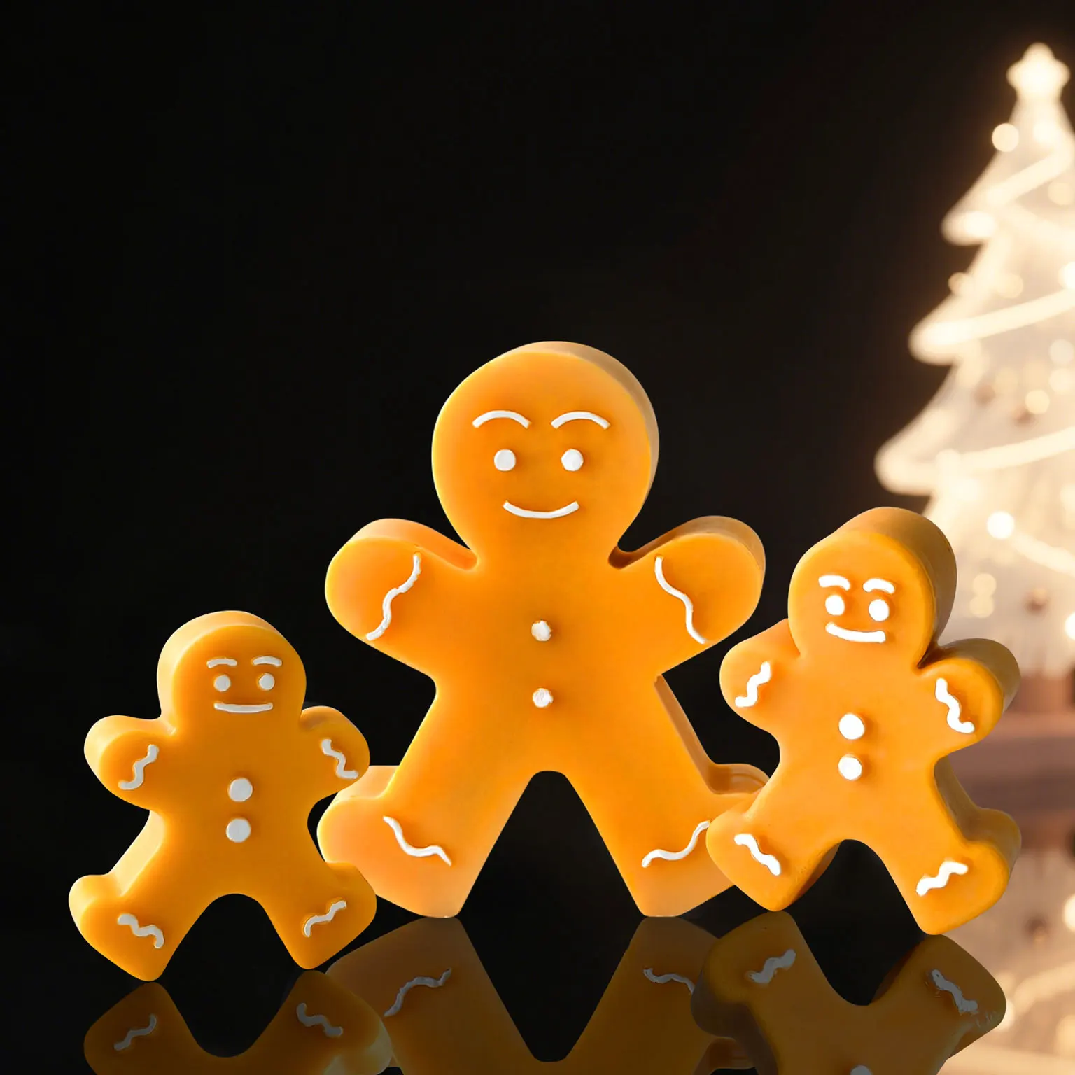 DIY Cartoon Gingerbread Man Silicone Candle Mold Christmas Cookie Chocolate Baking Tool Handmade Soap Candle Making Supplies view 6
