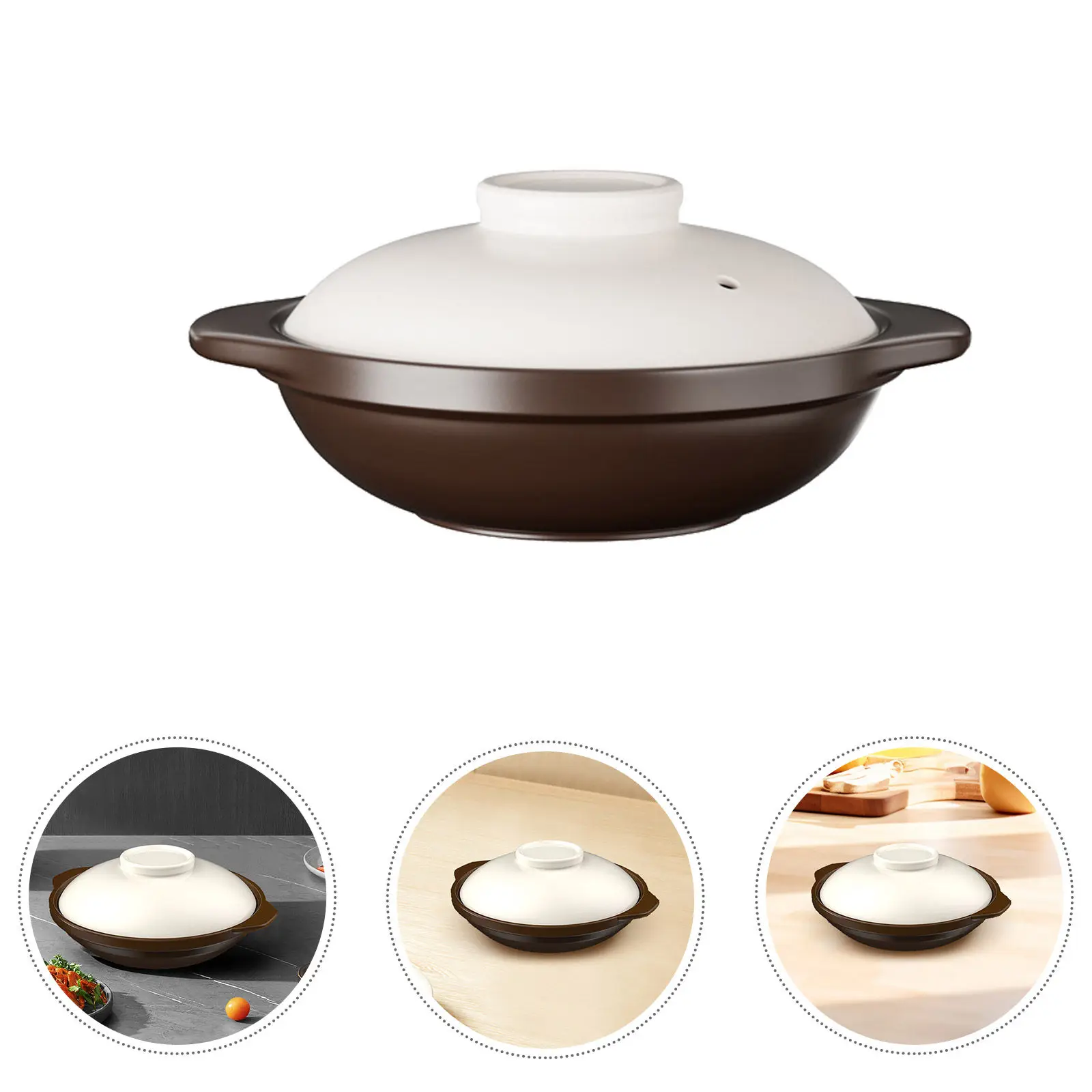 Clay Rice Pot 1.4 Quart Traditional Terracotta Casserole Pot for Cooking with Lid Chinese Cookware for Porridge Stews Asian Rice