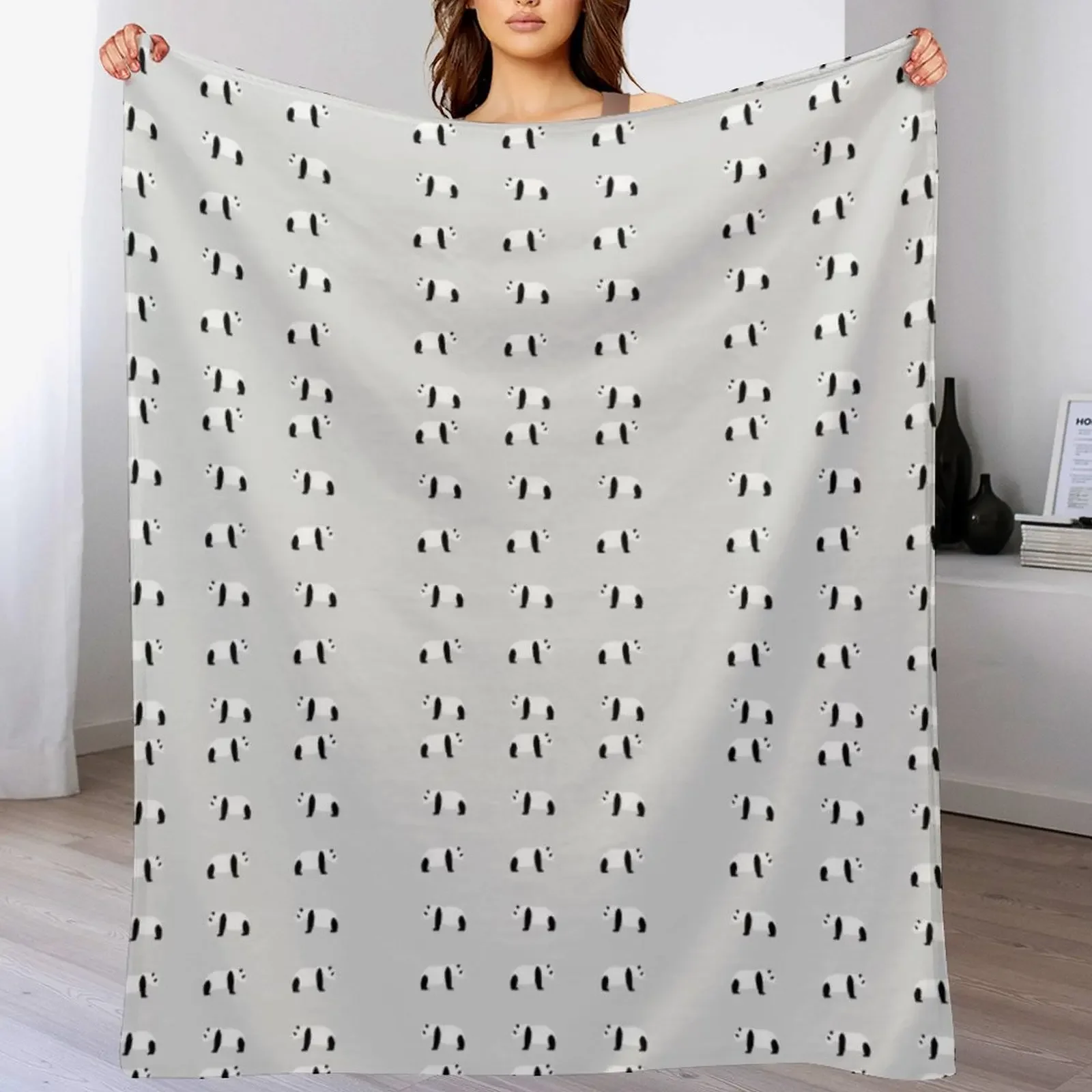Panda Pattern Throw Blanket Machine Washable Soft Warm Blanket