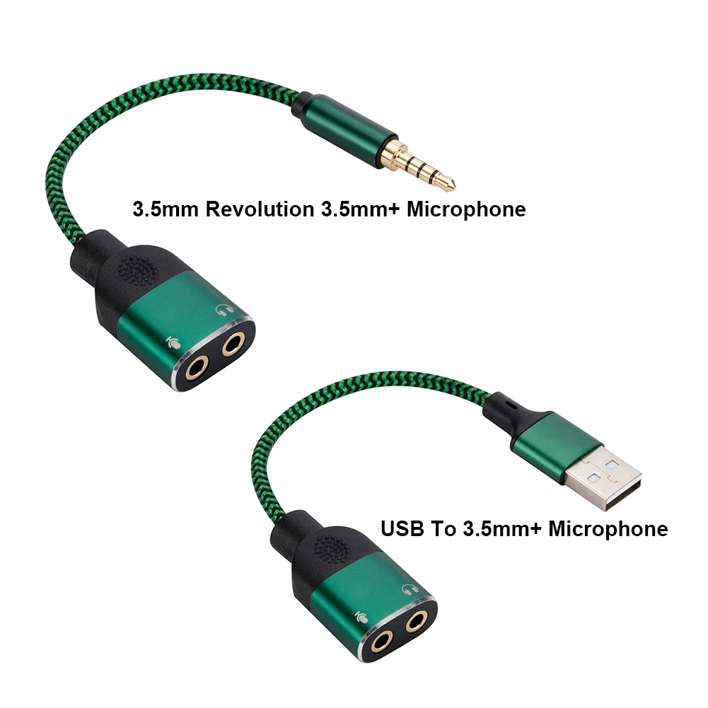 Adaptador de Audio USB de 3,5mm con auriculares duales y conector de micrófono, adaptador de tarjeta de sonido USB a Aux, convertidor de Audio externo de 3,5mm