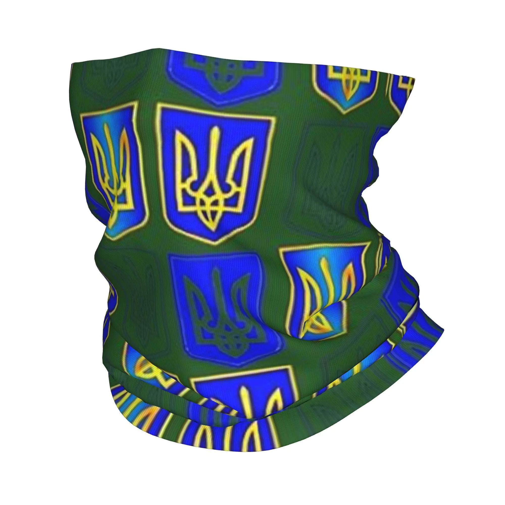 Ukraine Flag Ukrainian Tryzub Bandana Neck Gaiter Printed Wrap Scarf Multifunction Headwear Hiking Fishing For Men Women Adult