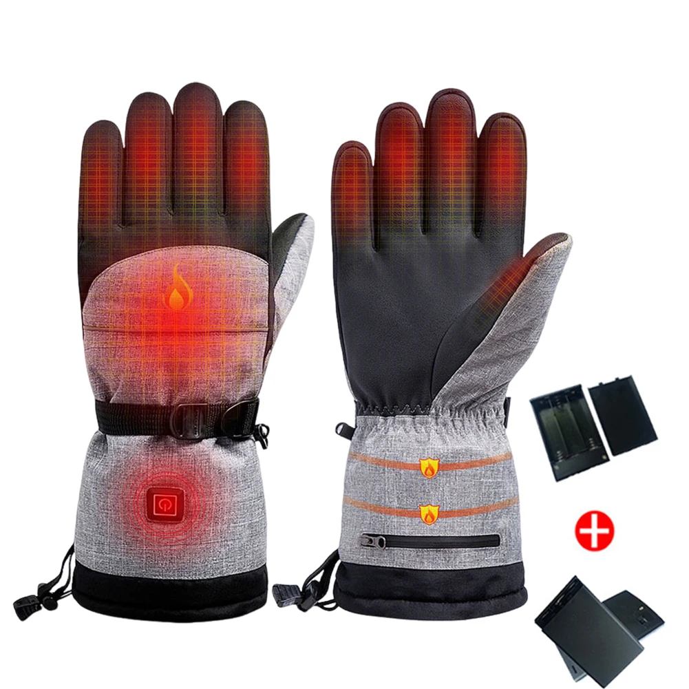 

1Pair Winter Moto Heated Gloves Thermal Electric Hiking Skiing Heating Gloves 5000mAh Battery Waterproof Anti-Slip Rechargeable