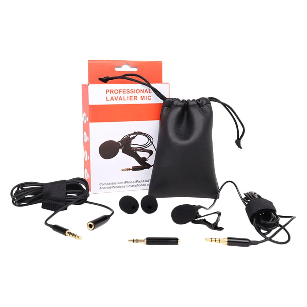 

Lavalier Microphone 1.5m Anti-Interference High Sensitivity Portable Recording Mic for Live Video Online Teaching Conference