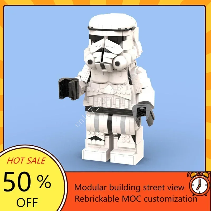 1042PCS MOC Space Battle Series Trooper 6:1 Mega Figure Model Custom Puzzle Technology   DIY Creative Assembly Toy Gifts