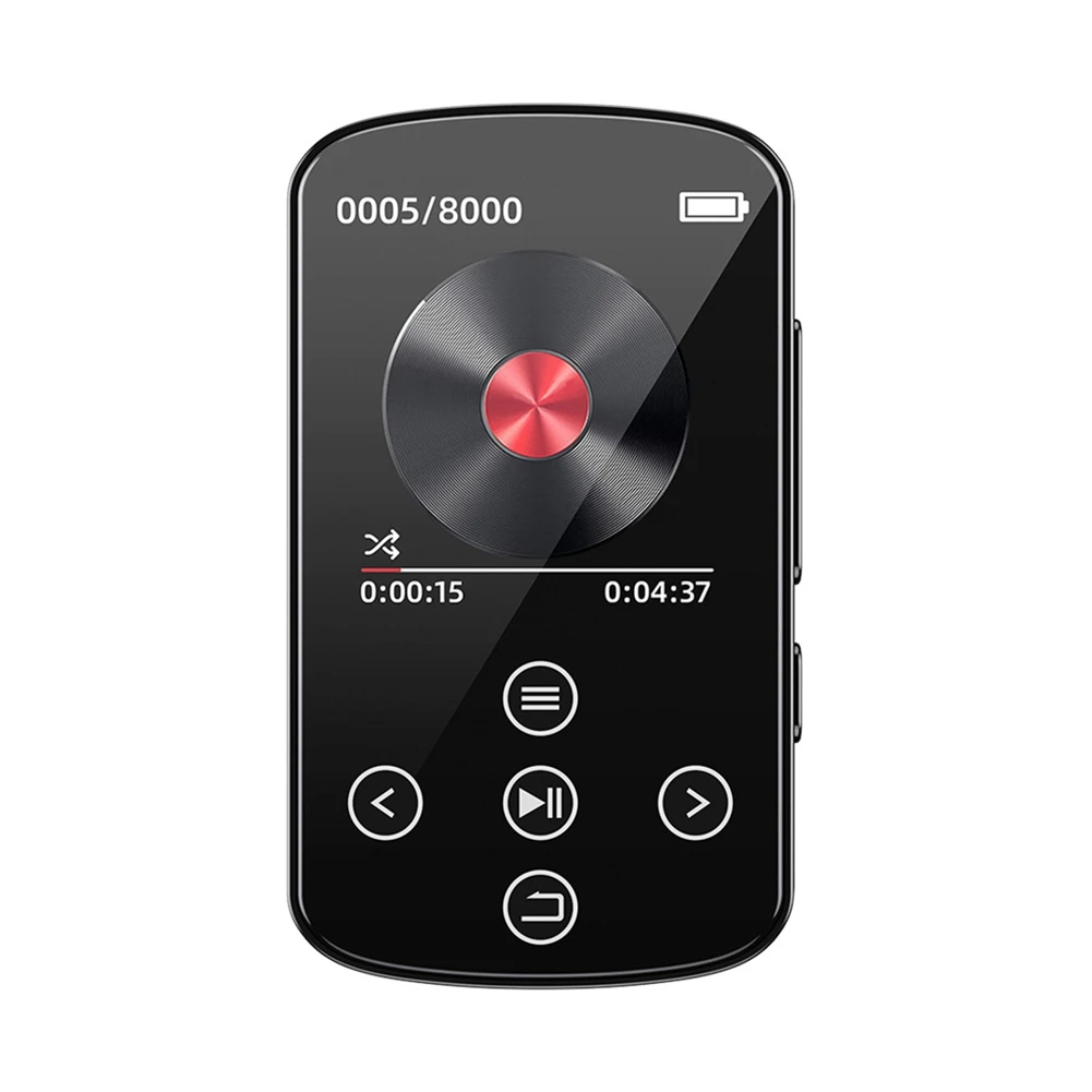 POP-lSports Pemutar MP3 Bluetooth dengan Klip 1.5 Inci Layar Sentuh Penuh Pemutar Video Mini Perekam Radio FM E-Book TF