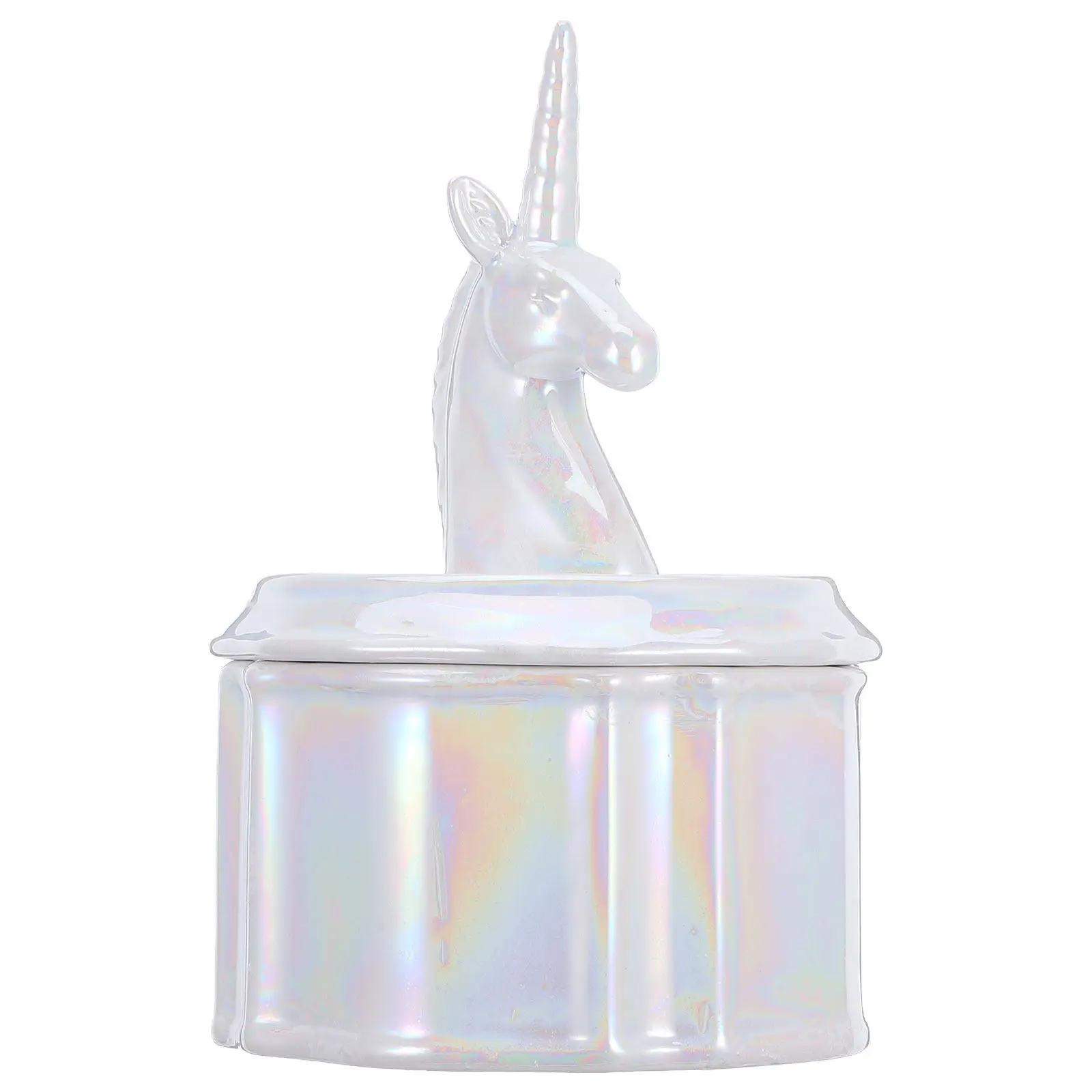 Unicorn Shaped Ceramic Jewelry Box for Rings Earrings Necklaces Bracelets Storage Desktop Organizer Gift Case Birthday Mother's