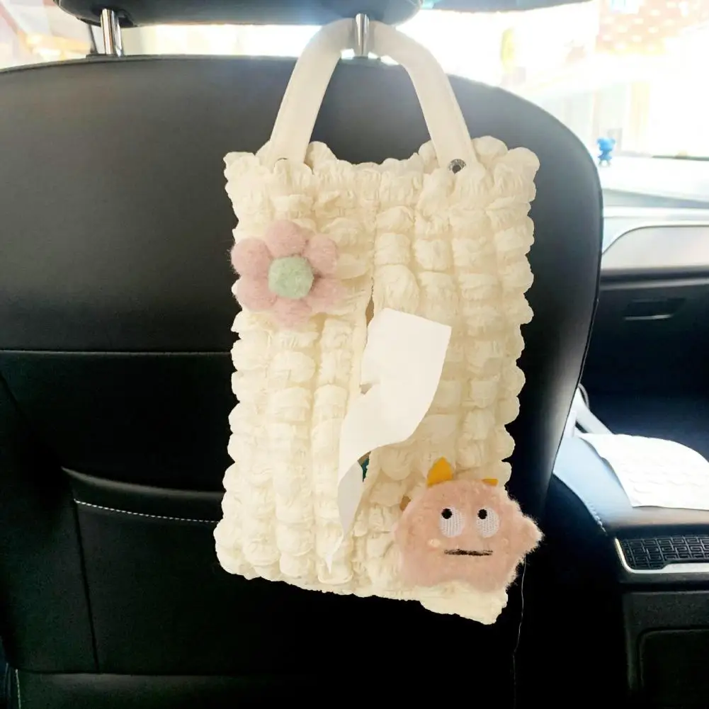 Car Paper Box  Excellent Adorable 3 Styles  Flower Car Back Seat Hanging Napkin Bag for Automobile