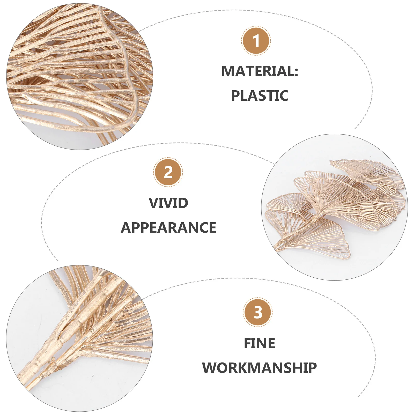 

5Pcs Artificial Ginkgo Leaf Picks Premium Eco-Friendly Wedding Party Home Decor Lifelike Decorative Leaves Ornament Flower