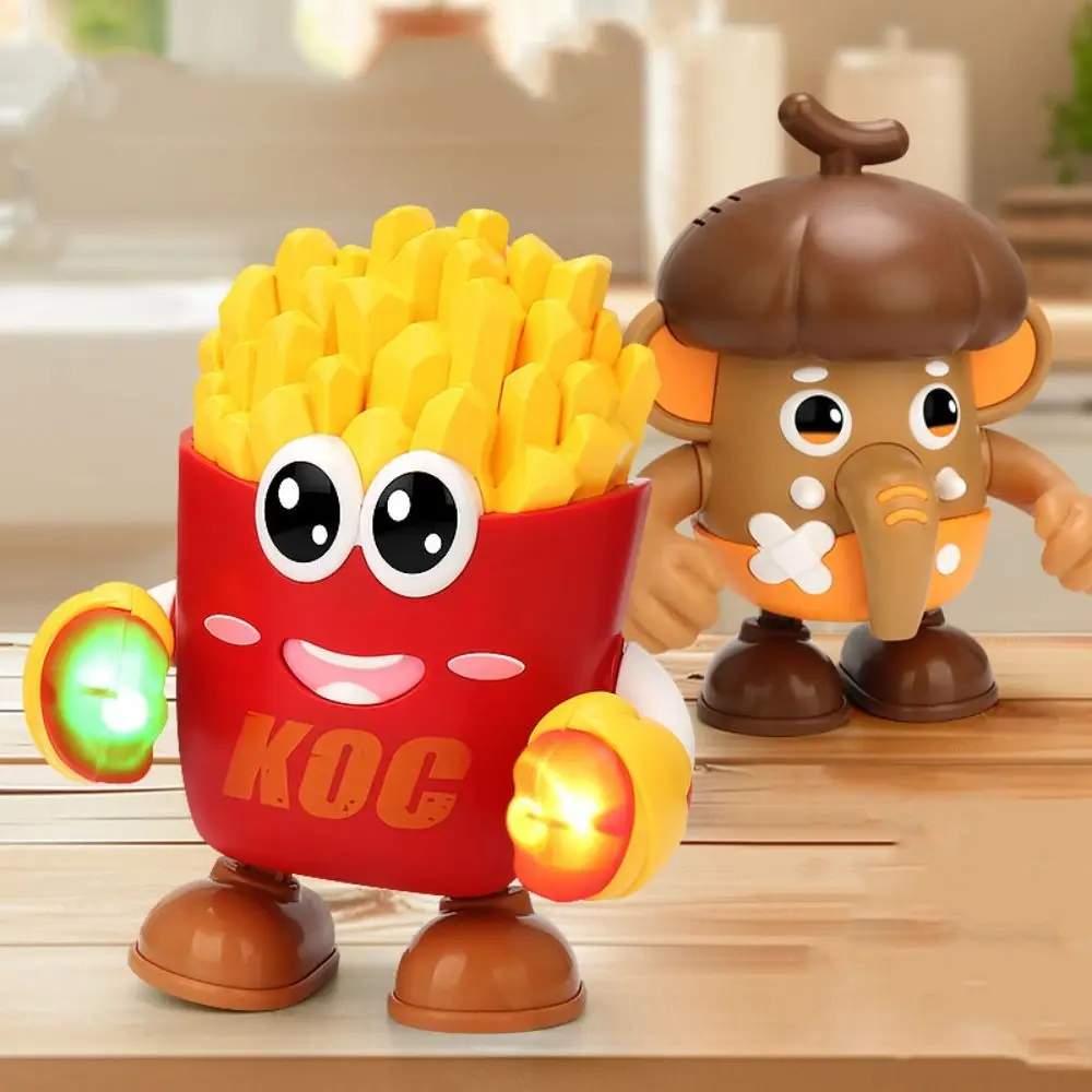 

Plastic Kids Interactive Dancing Toy LED Simulation French Fries Electric Dancing Toys Movable Craft Decor Singing Musical Toys