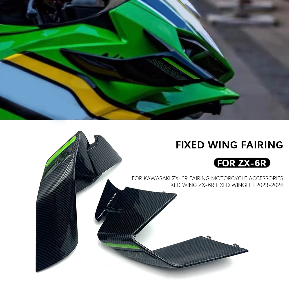 Motorcycle FOR Kawasaki zx-6r ZX6R 2023-2024 NEW Accessories Fairing Front Wing zx-6r Fixed Winglet Aerodynamics zx 6r