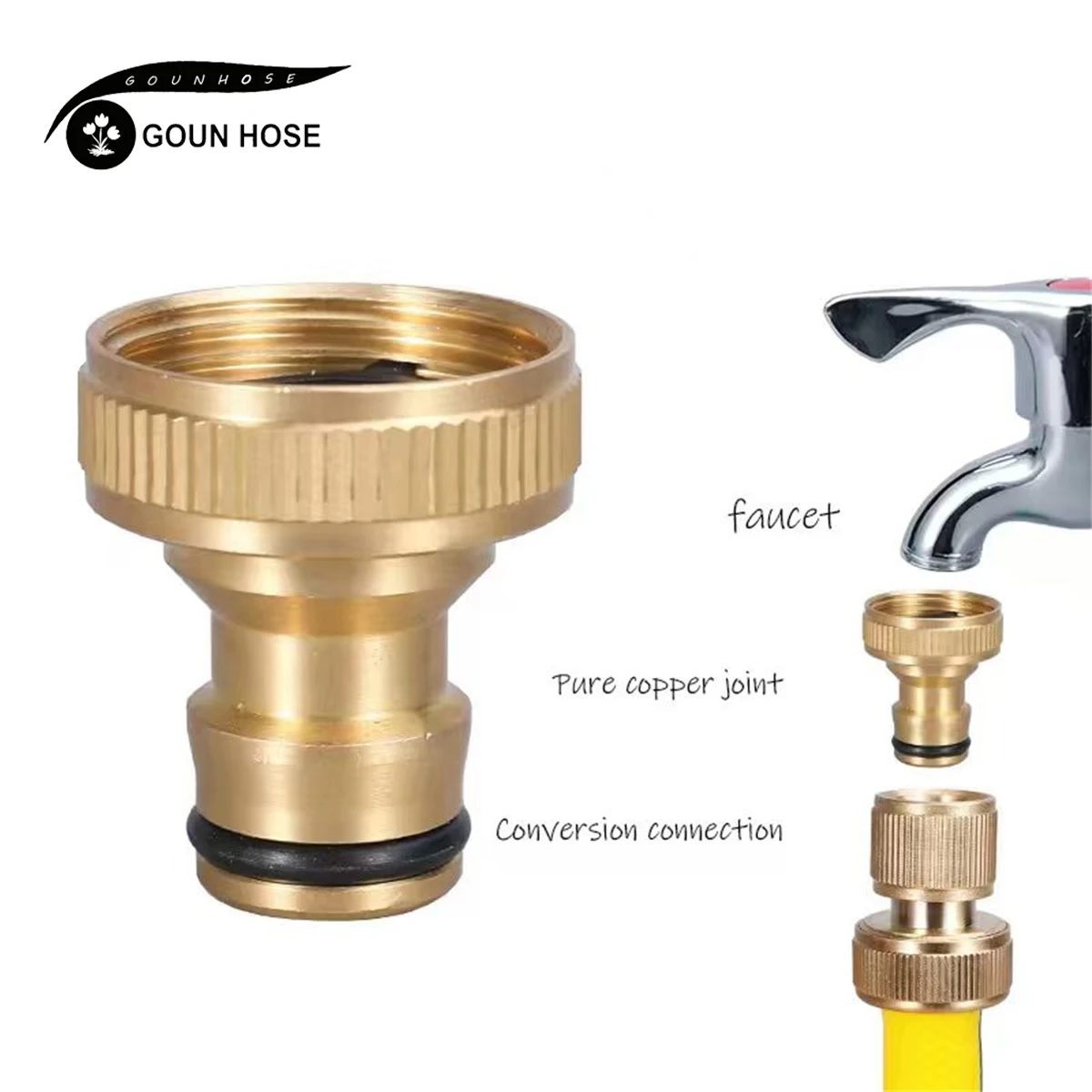 

3/4" 1" Thread Brass Tap Quick Connector Garden Watering Adapter Copper Hose Repair Watering Gun Fittings Tool GOUN HOSE ﻿