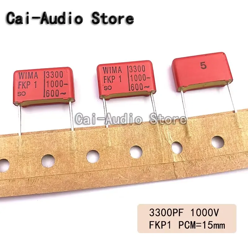 2PCS/5PCS/10PCS/Lot Brand NEW Germany WIMA FKP1 1000V 3300PF 1000V 332  0.0033UF Film Capacitor 1000v3300pf 332 Pitch 15mm 5%