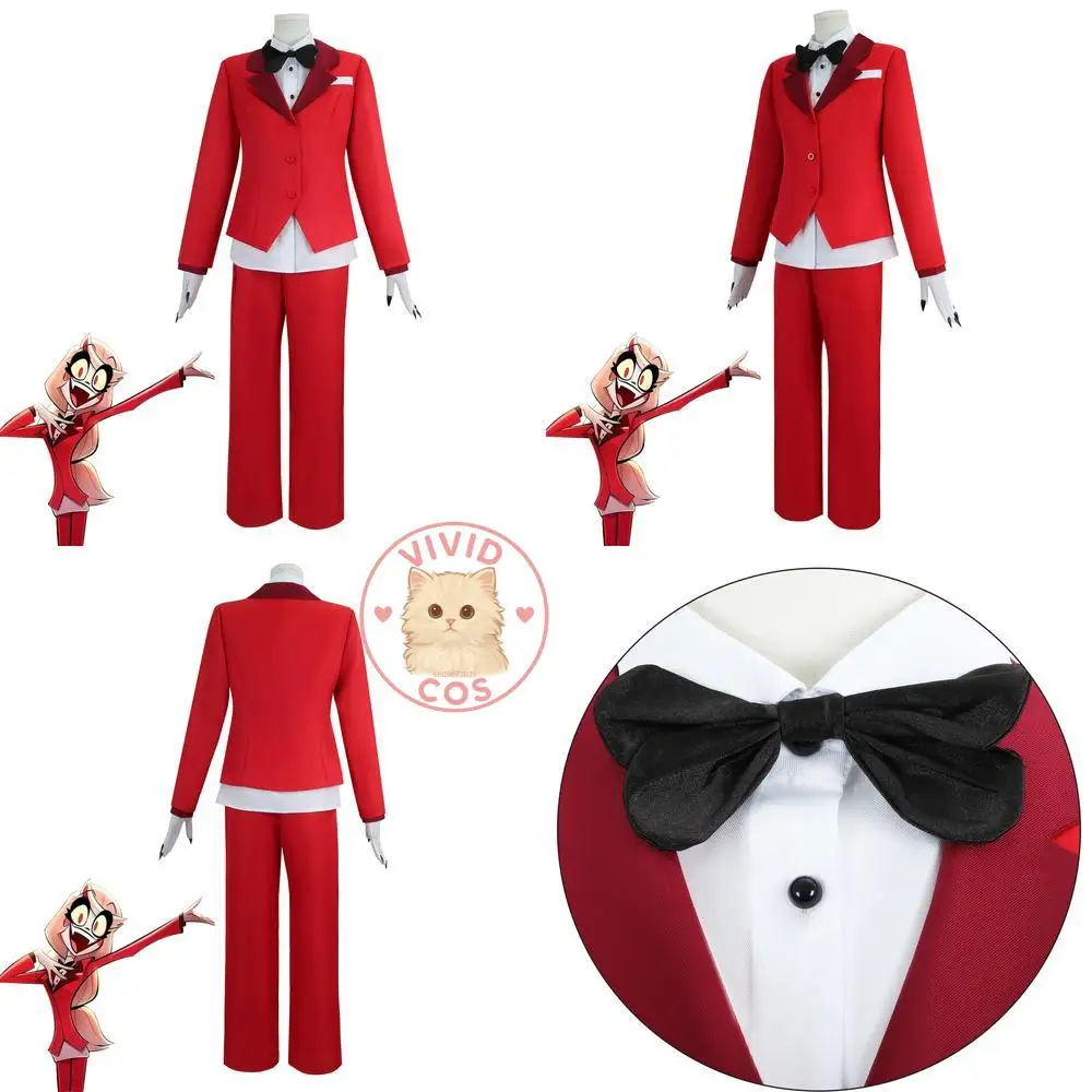 

Classic Anime Character Cosplay Costume Anime Princess Charlie Morningstar Red Uniform Suit Role Play Outfit for Women Halloween
