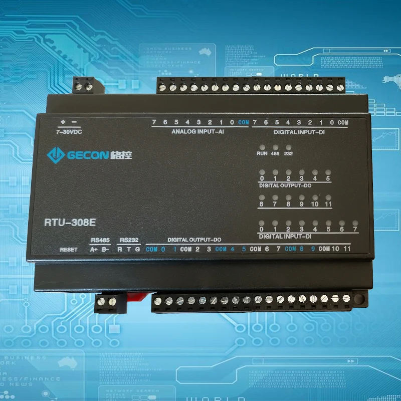 Adquisición analógica 8AI, entrada de interruptor 8DI, salida de relé 12DO, Modbus RTU