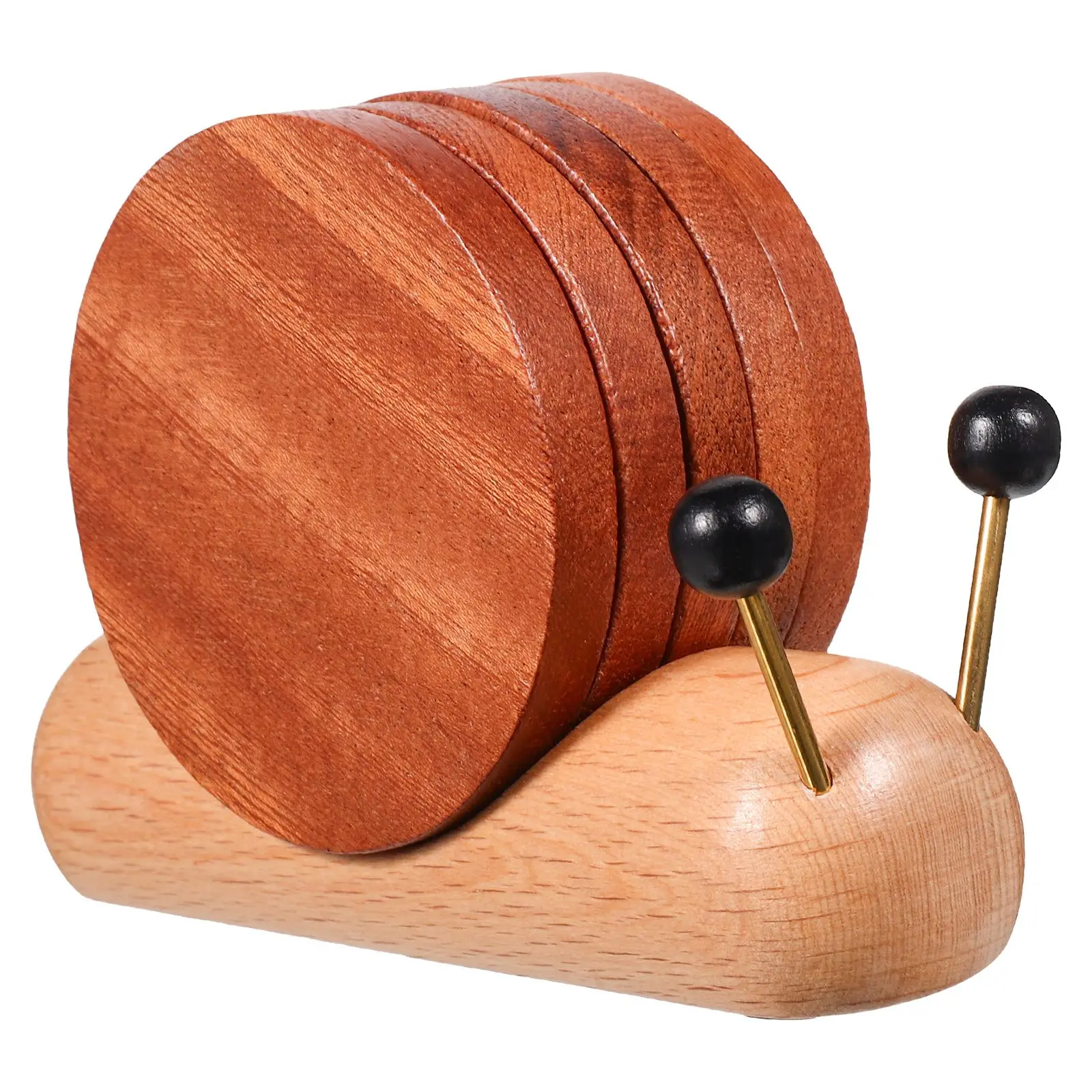 

5 Pcs Coaster Set Wooden Snail Design Cute Funny Drink Unique Cocktail Mug Pad Table Coasters Home Office Decor Gift