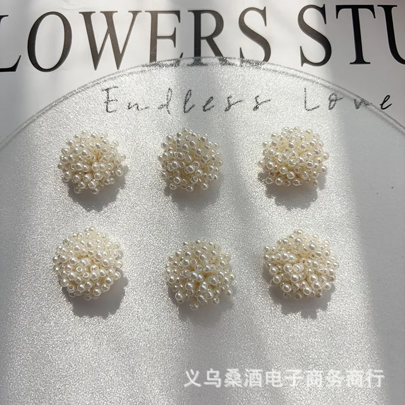 Pearl Hydrangea Cluster Semi Finished Shoe Hat Flower for Clogs Simple Elegant DIY Beaded Buckle Embellishment Premium Quality