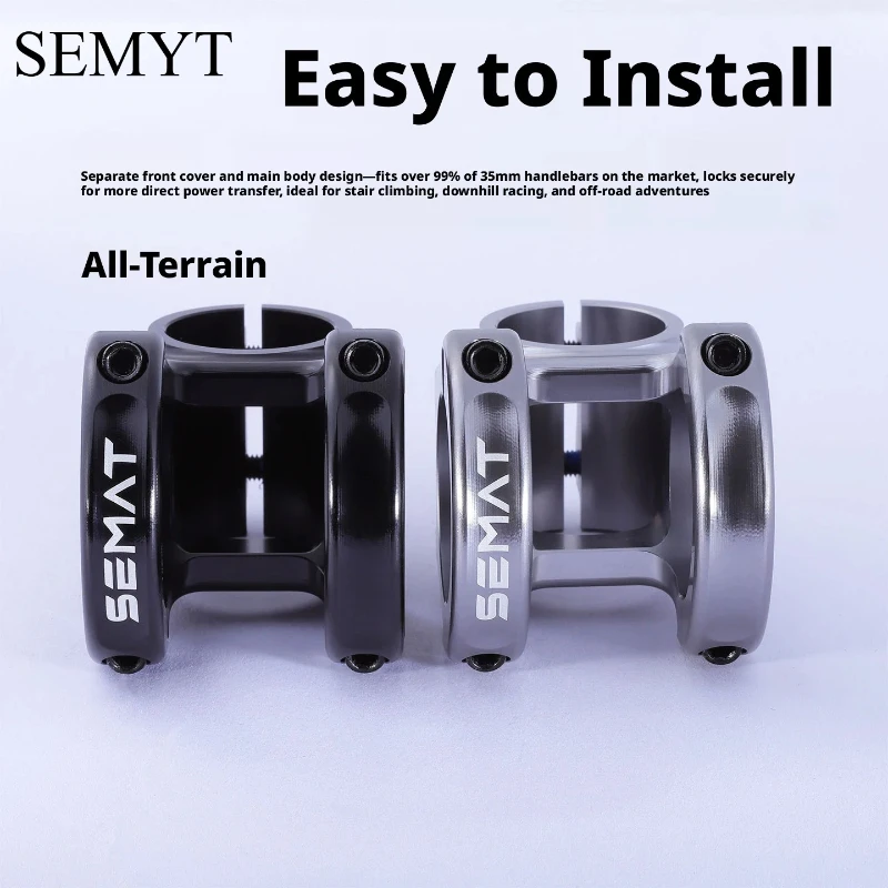 SEMAT MTB Mountain Bike Stem Aluminum Alloy Ultralight High Strength Short 28.6*35MM CNC Stem DH/AM/XC Power direction