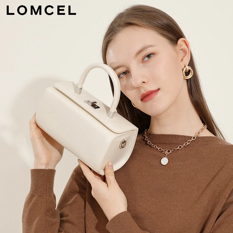 LOMCEL 75 High-end leather handbag for women in small size, suitable for spring and summer, featuring simple and elegant design