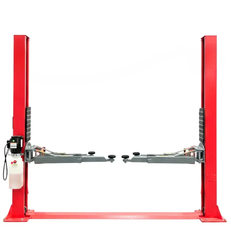 Manual double side release vehicle equipment, low top baseplate, with two-post lift