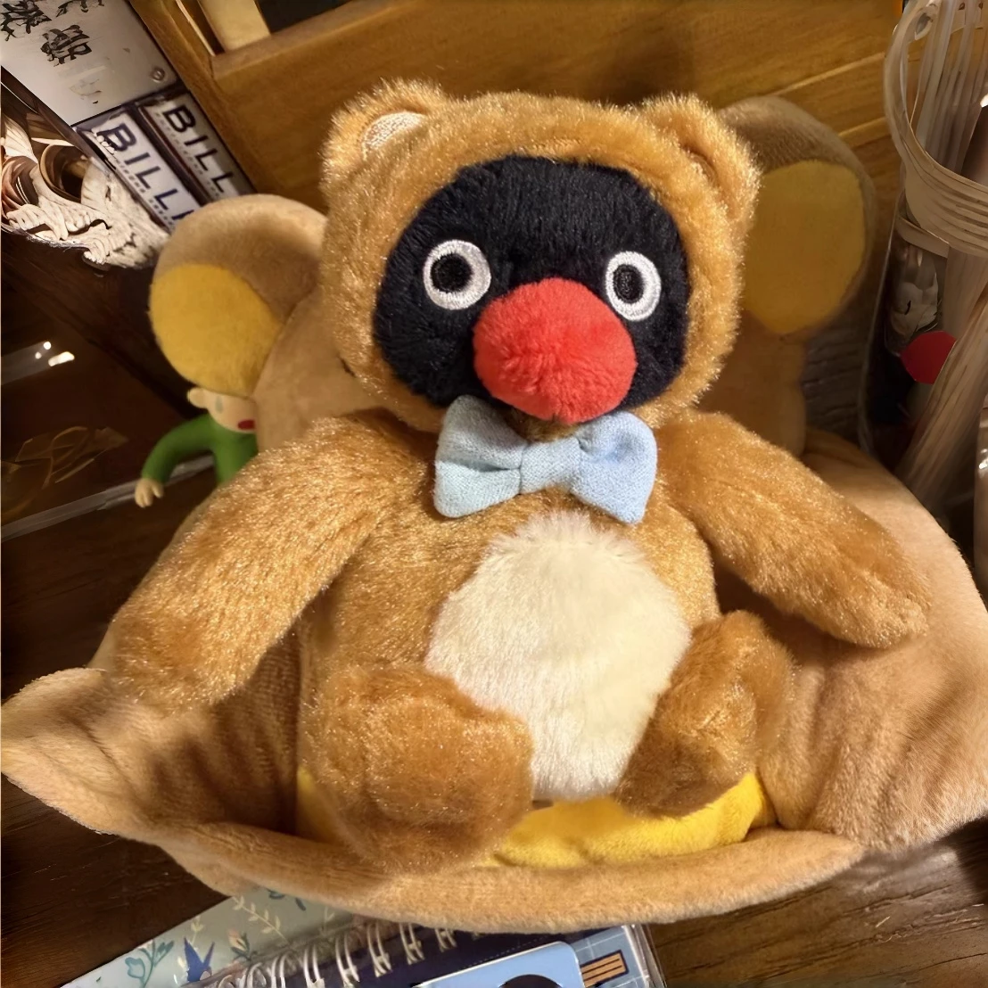 Lindo Pingu Pinga pingüino oso conejo serie muñeco colgante de peluche bolsa de juguete colgante llavero colgante juguete de peluche