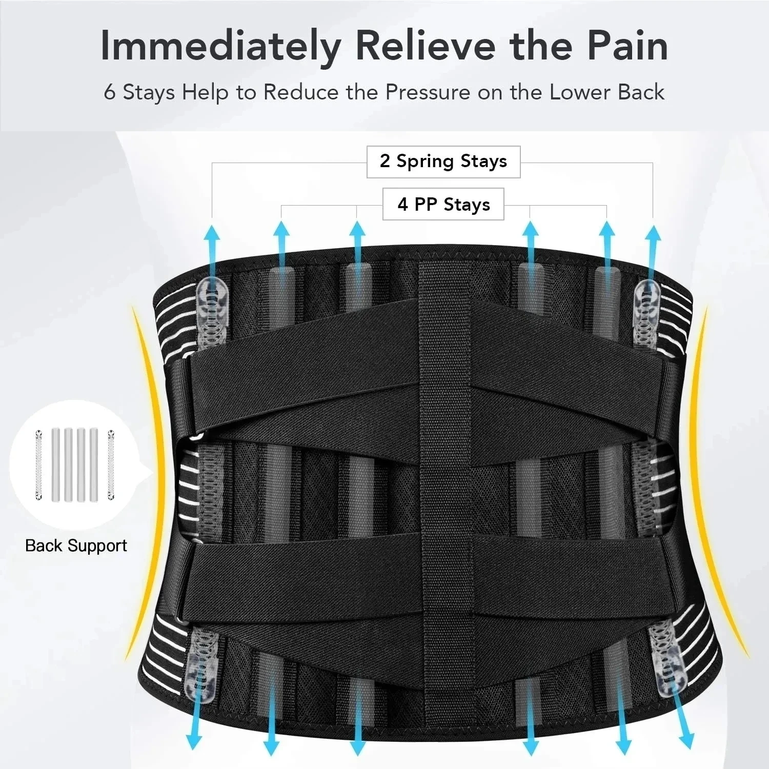 Zurück Lenden Unterstützung Gürtel Taille Schutz Orthopädische Korsett Sport Unterstützung Band Wirbelsäule Dekompression Taille Trainer Fitness Sicherheit – Detail 3