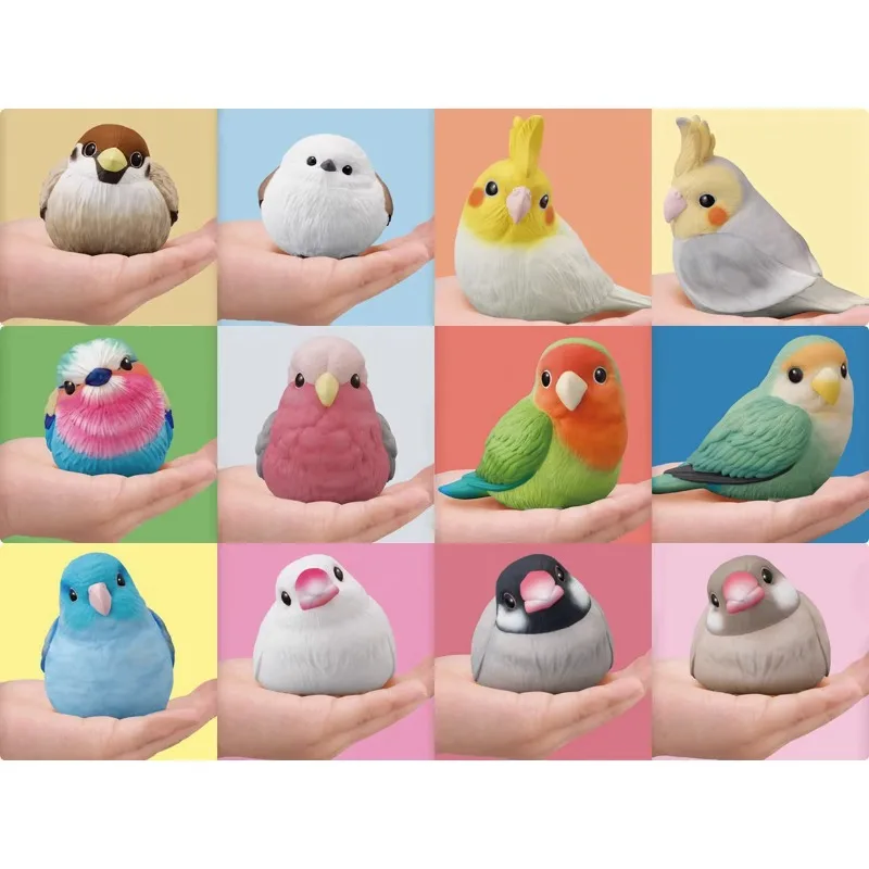 BANDAI Japan Gashapon Figure Anime Cute Birld 1R Peony Titmouse Parrot Figurine Kawaii Capsule Toys For Boys Girls Gift