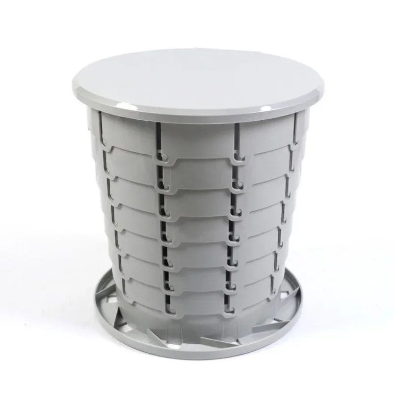 Outdoor Portable Toilet Stool ABS Material Retractable Adjustment Space Saving Trash Can for Motorhome Caravan Camper RV