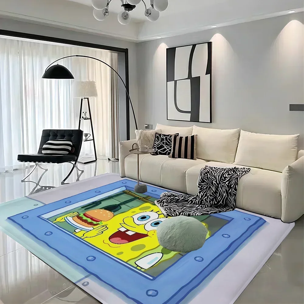 SpongeBobs Floor Mat Bathroom Mat Kids Room Bedroom Decoration Balcony Anti-Slip Doormat Living Room Bedside Area Rugs