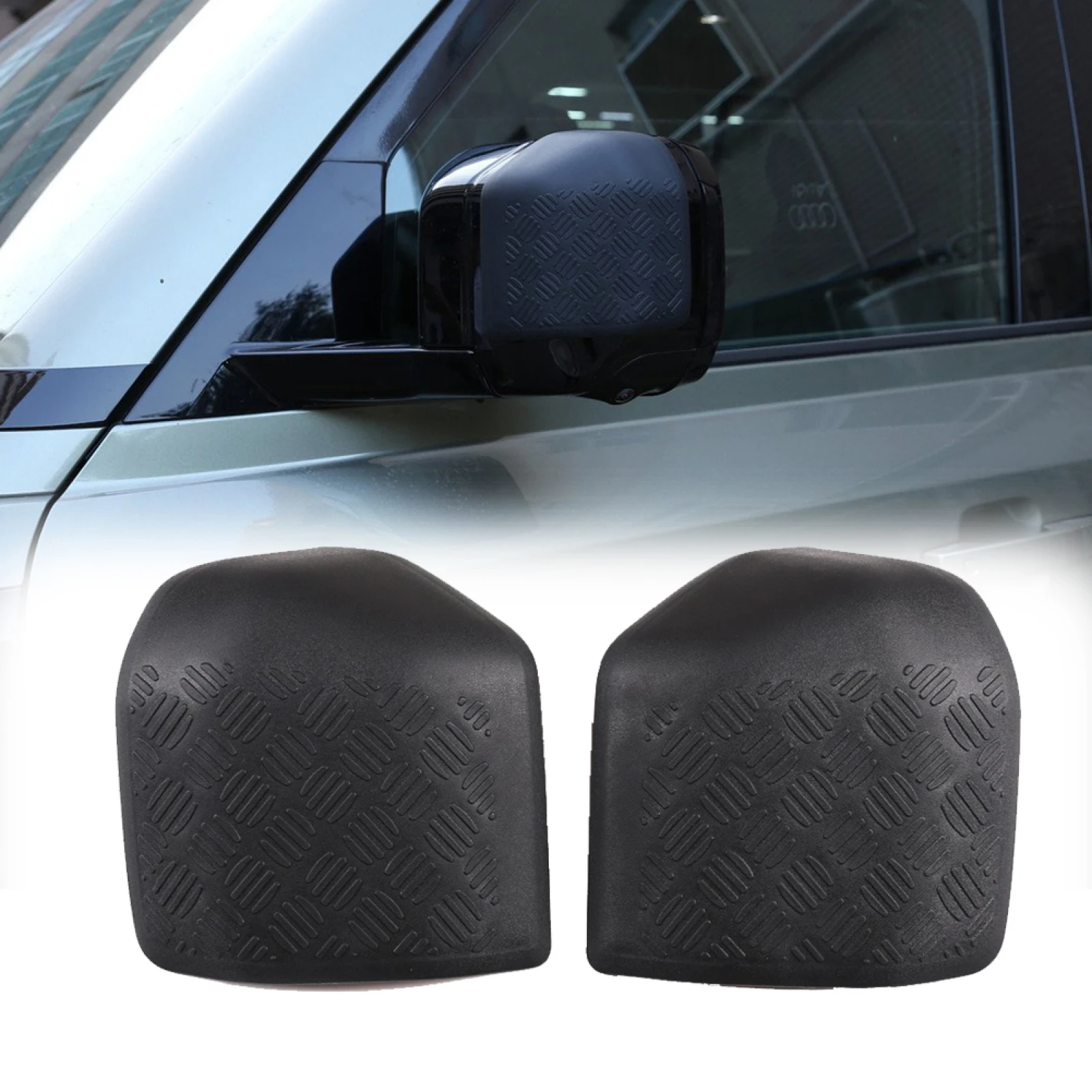 

Для Land Rover Defender 110 2020-21 ABS черная накладка на зеркало заднего вида, 2 шт.