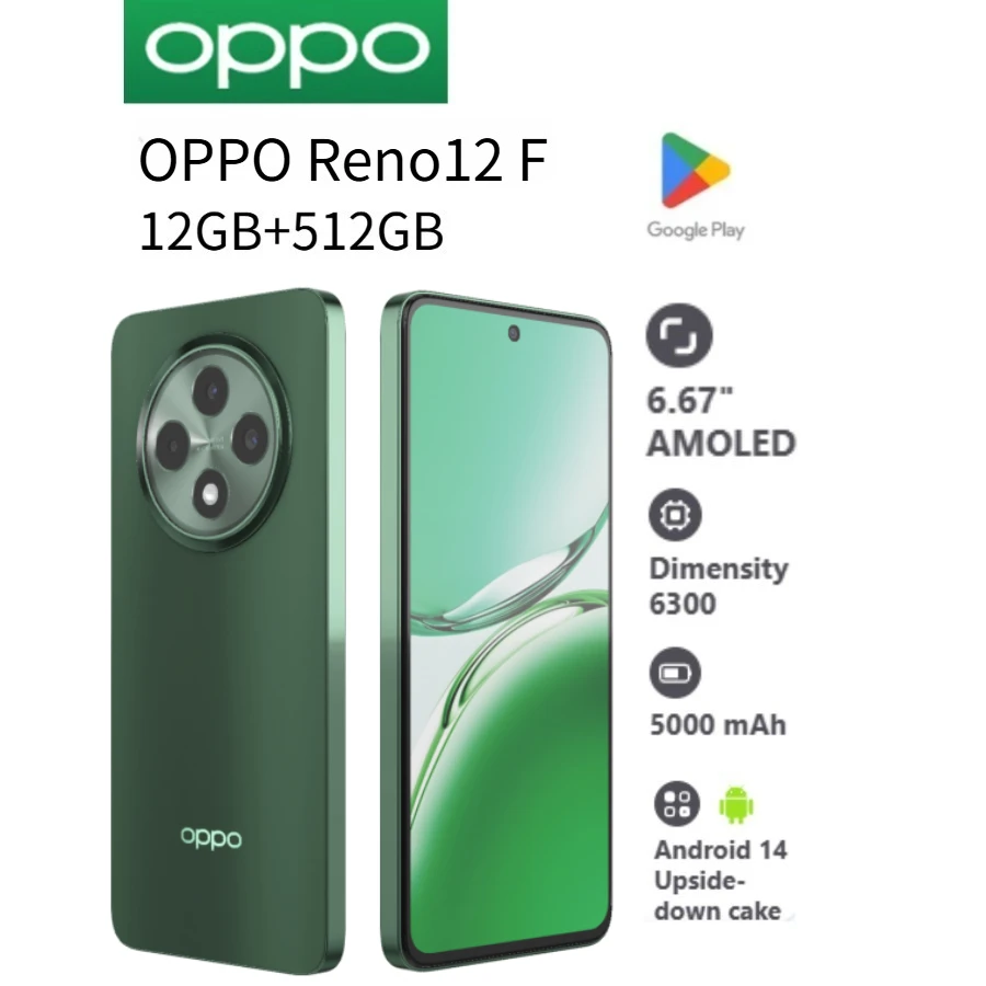 2026 New Global Unlocked OPPO Reno12 F Mobile Phone 6.67