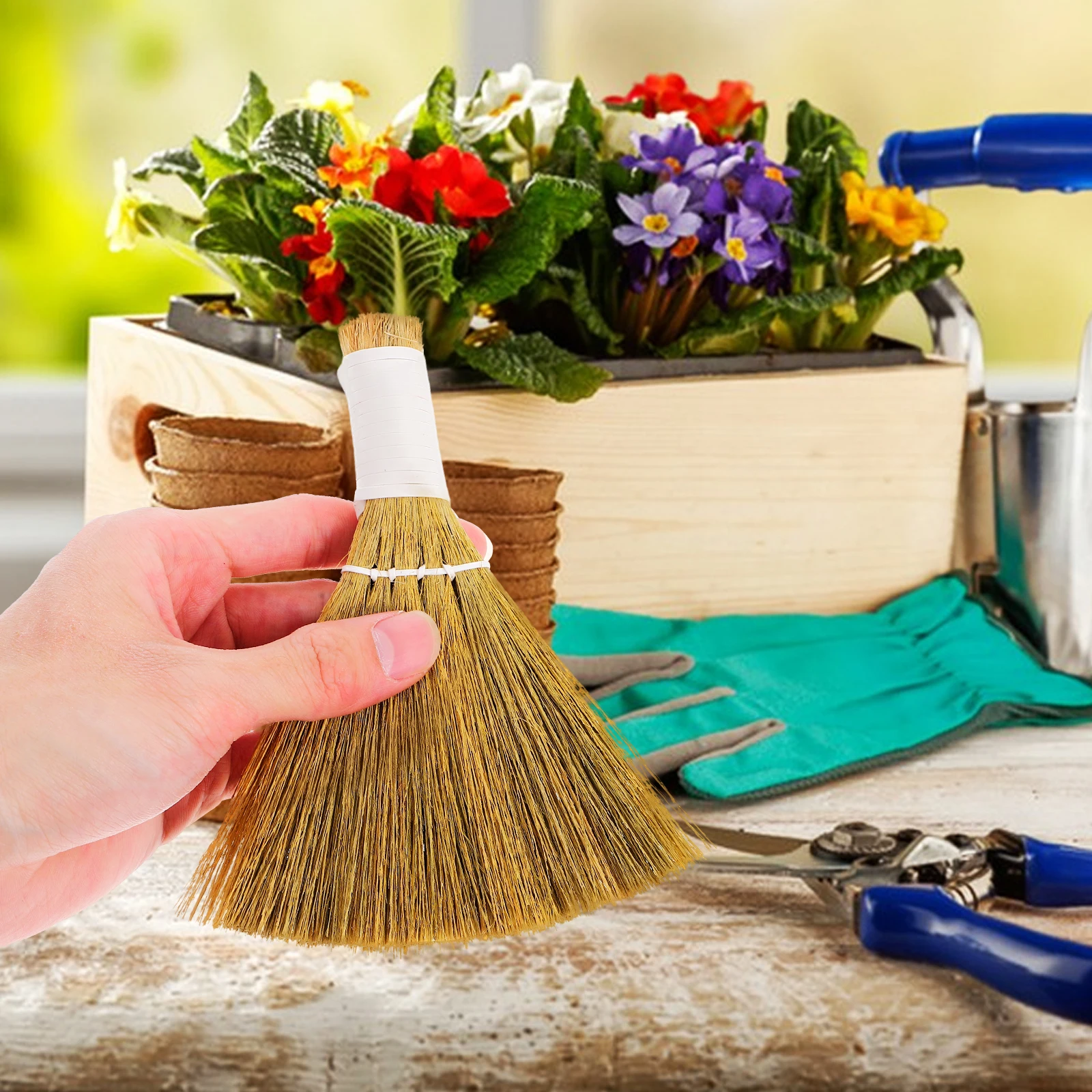 Miscanthus Small Broom Cute Handheld Sweeping Tool Soft Material Lightweight Design Mini Desk Dust Brush Home Office Car