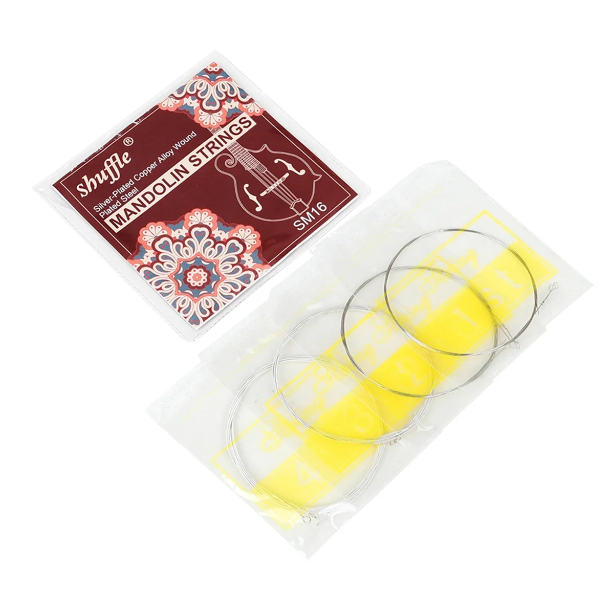 Juego de cuerdas de mandolina A14M Shuffle SM16 para mandolina de 8 cuerdas, piezas de mandolina enrolladas de aleación de cobre y acero inoxidable