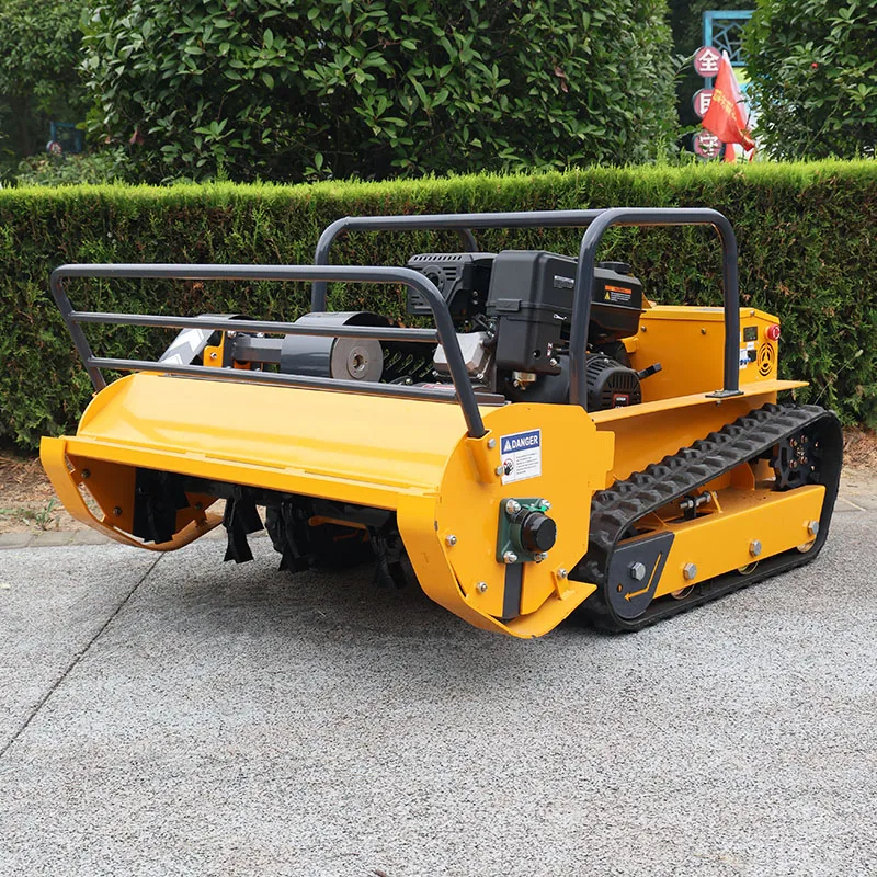 Customized Petrol Tracked RC Remote Controlled high grass Flail Mower hydraulic lift for Mountain Orchard Use