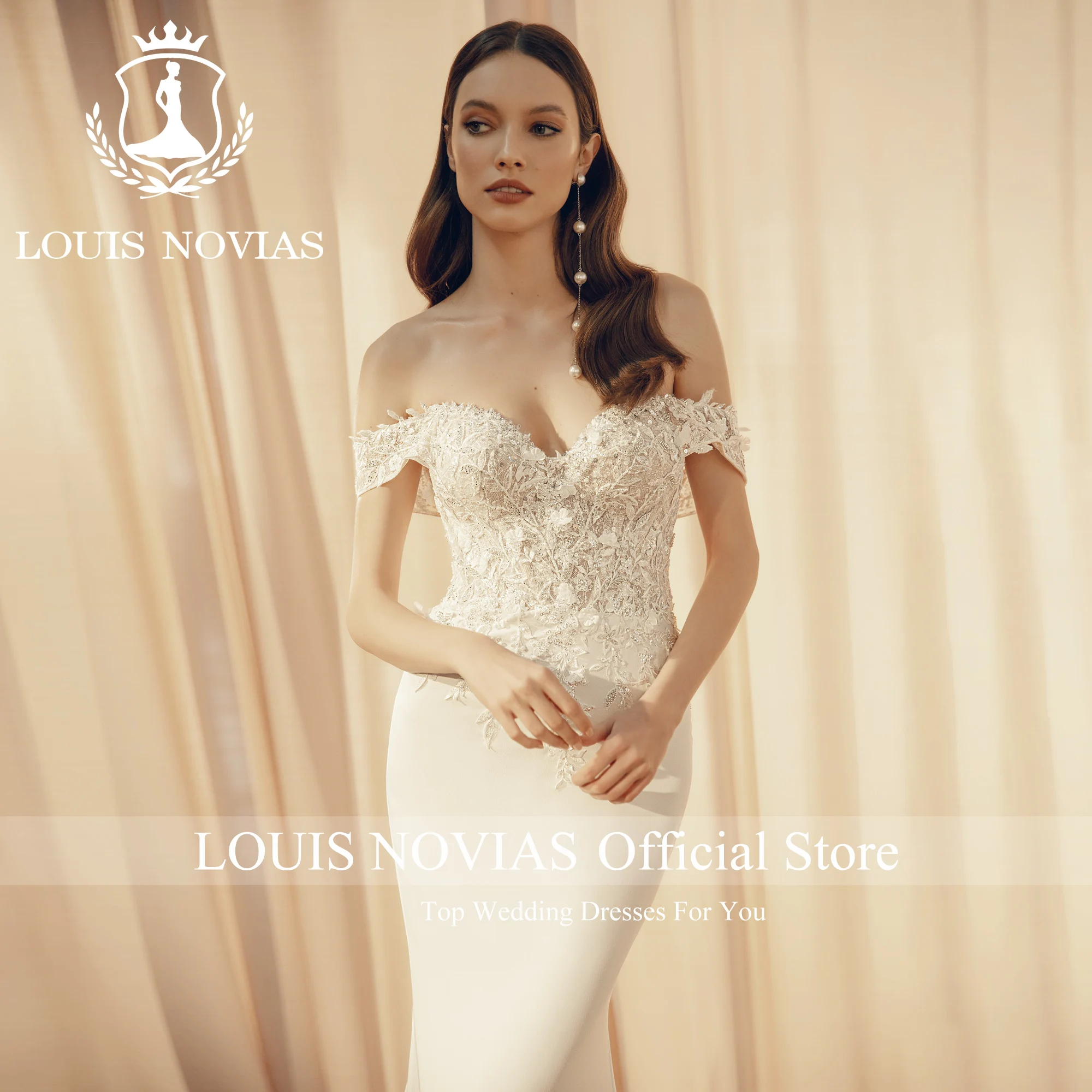 

LOUIS NOVIAS New Arrival Wedding Dress Sexy Sweetheart Appliques Sequined Lace Wedding Gown Vestidos De Novia